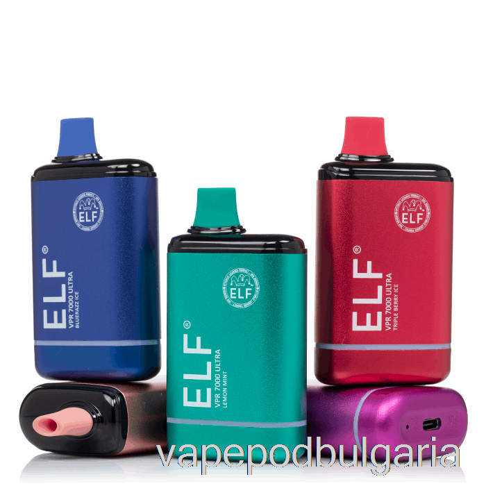 Vape 10000 Дръпки Elf Vpr 7000 Ultra Disposable Black Ice